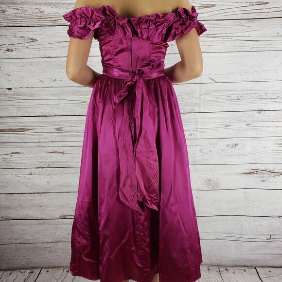 Gunne Sax by Jessica McClintock Magenta Victorian Formal Prom Dress Size 5 - Picture 11 of 16